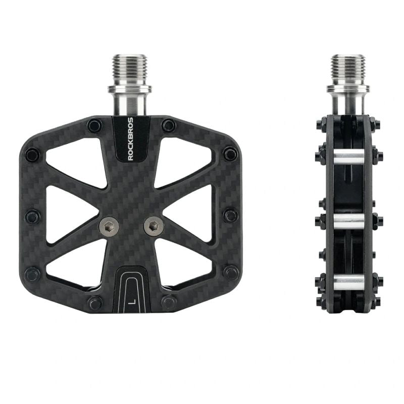 Rockbros C525 Carbon Fiber Platform Bike Pedals - Black