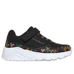 Skechers youth sneakers UNO LITE HEART CRAZE 314091L BKMT fekete utcai cipő