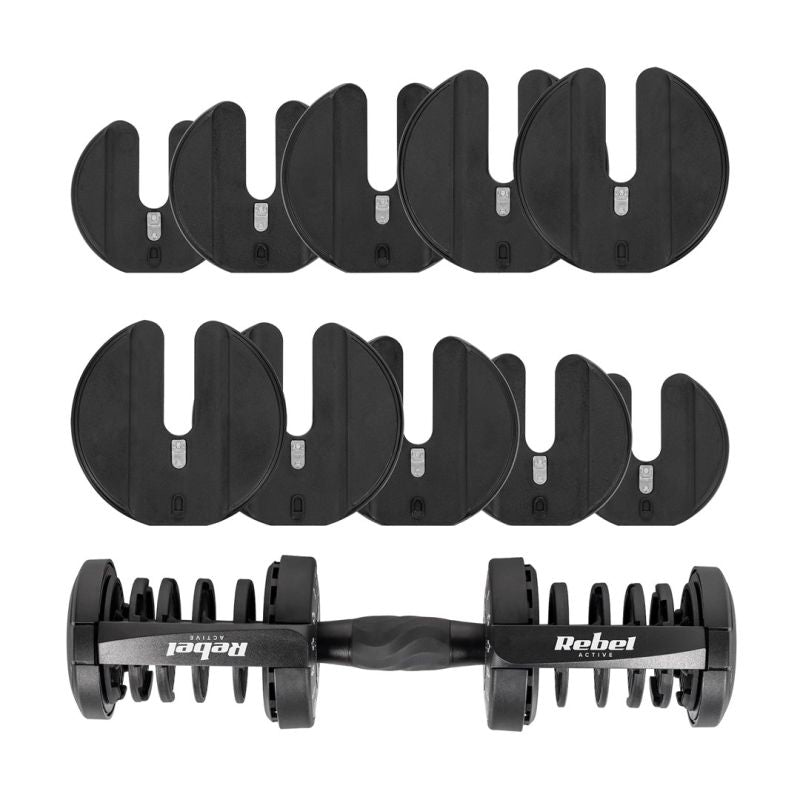 Rebel Cast iron adjustable dumbbell 24 kg ACTIVE edzőeszköz RBA-2303