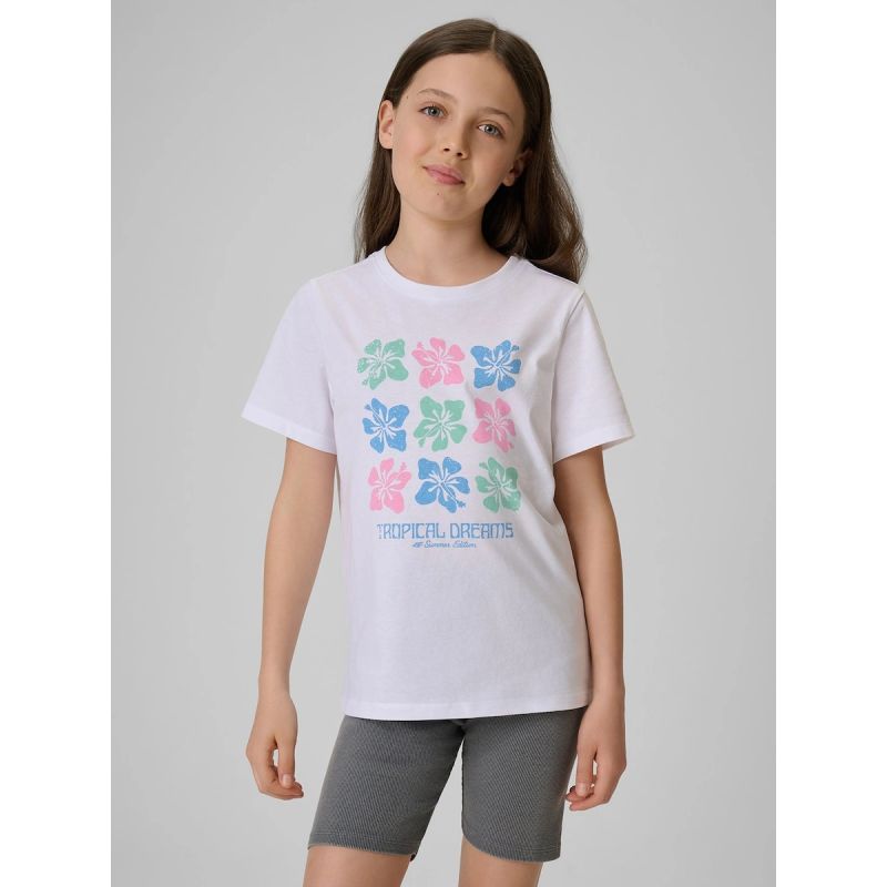 4F Girls' cotton T-shirt ruházat 4FJRSS26TTSHF3982-11S