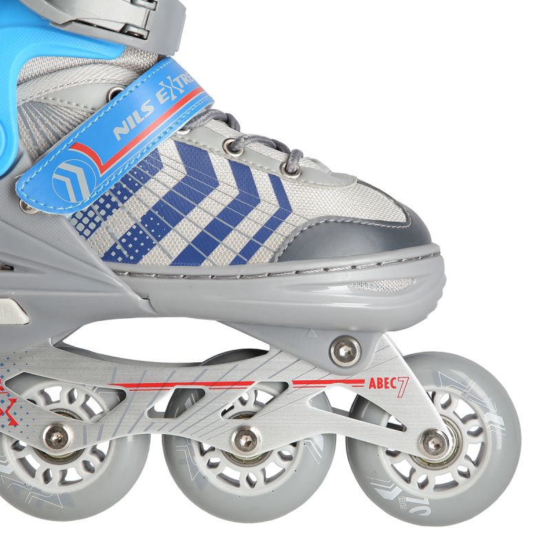 NH18192 4in1 GREY-BLUE SIZE L(39-43) ROLLER SKATES WITH HOCKEY SLEEVE NILS EXTREME kék póló