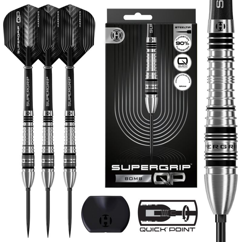 Harrows SUPERGRIP QP BOMB 90% steeltip darts papucs
