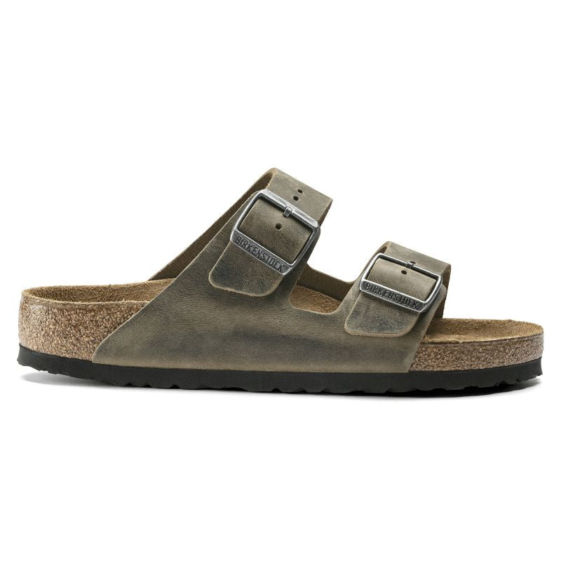 Birkenstock Arizona Soft Footbed Oiled Leather Narrow Faded Khaki Women's/Men's Flip-Flops for narrow feet oiled leather (1019377) cipő