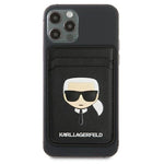 Karl Lagerfeld Wallet CardSlot Saffiano Karl`s Head MagSafe Magnetic Phone Wallet - fekete telefontok