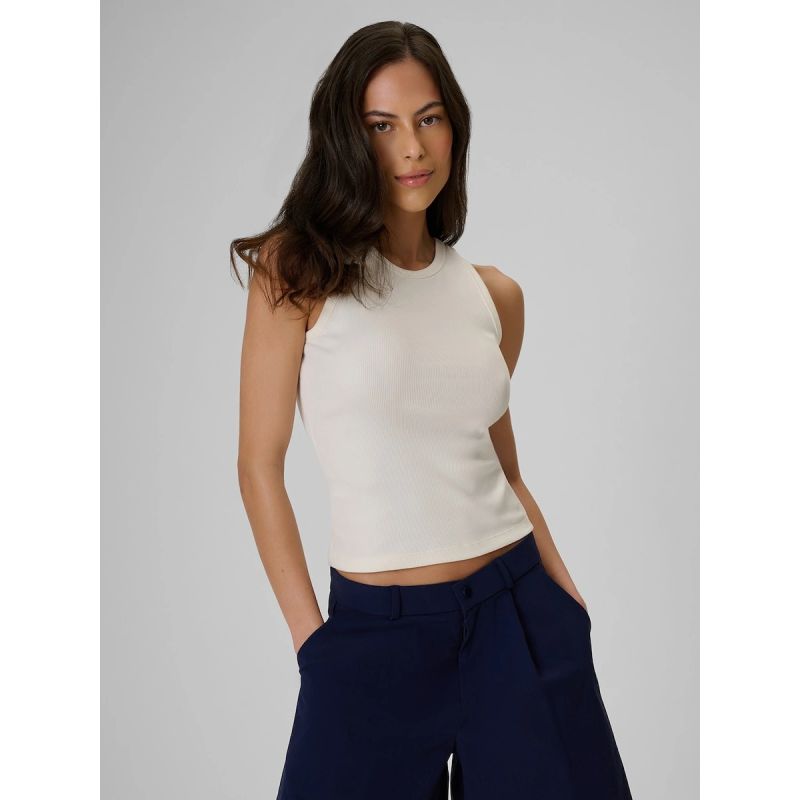 Women's slim ribbed knit top 4F