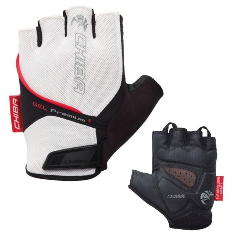 CHIBA Gel Premium Gloves XL, White fehér kerékpáros kesztyű SI30117W-5