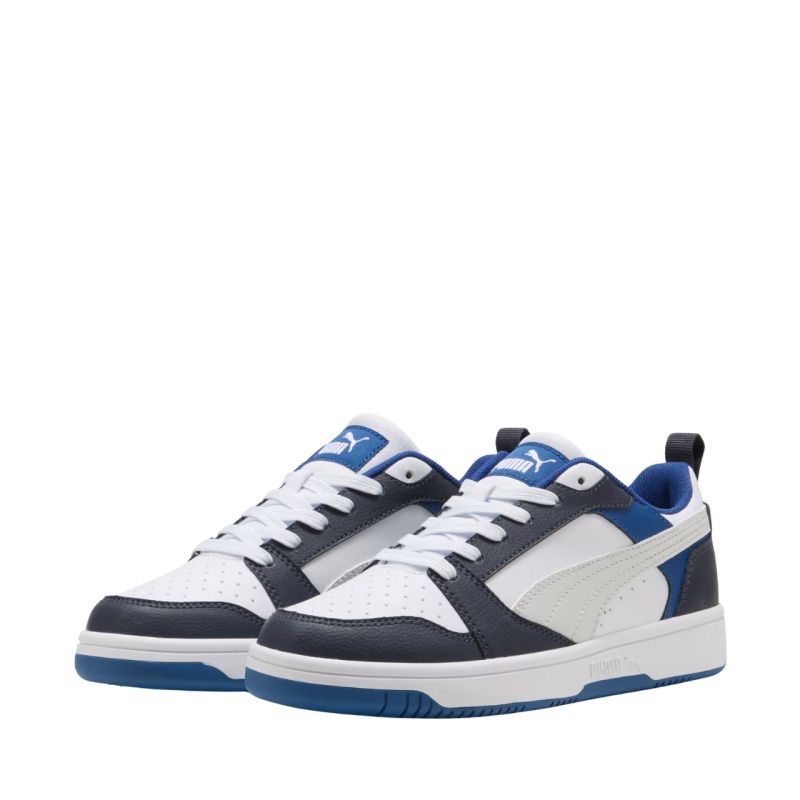 Puma Rebound V6 Lo Mid kids' shoes white and blue 393833 28 Cipő