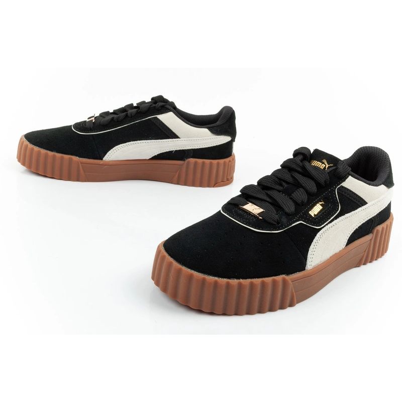Puma women's sports sneakers Carina 3.0 leather fashionable fekete cipő