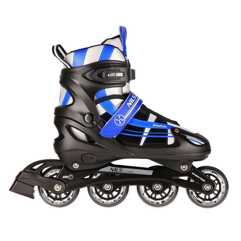 Nils Extreme 2-in-1 navy blue size S (31–34) inline skates with replaceable hockey blade sötétkék korcsolya 16-21-112