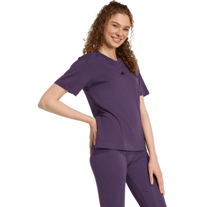 adidas Essentials Small Logo Cotton Purple Women's T-Shirt JY4966 Ruházat