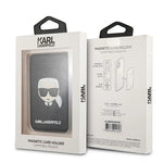 Karl Lagerfeld Wallet CardSlot Saffiano Karl`s Head MagSafe Magnetic Phone Wallet - fekete telefontok