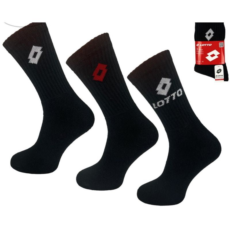 Lotto Terry Socks Black 3 Pairs fekete zokni