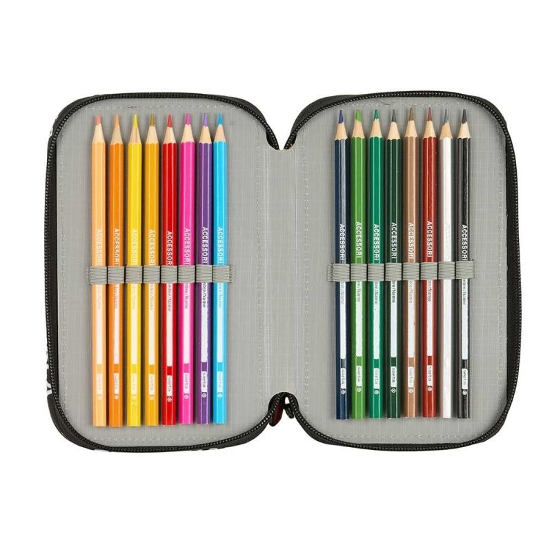 FC Barcelona triple filled pencil case 37 PCS czarny ceruzatartó