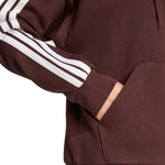 Women's adidas Essentials 3-Stripes Full-Zip Fleece Hoodie Brown JY3082 2xs kapucnis pulóver