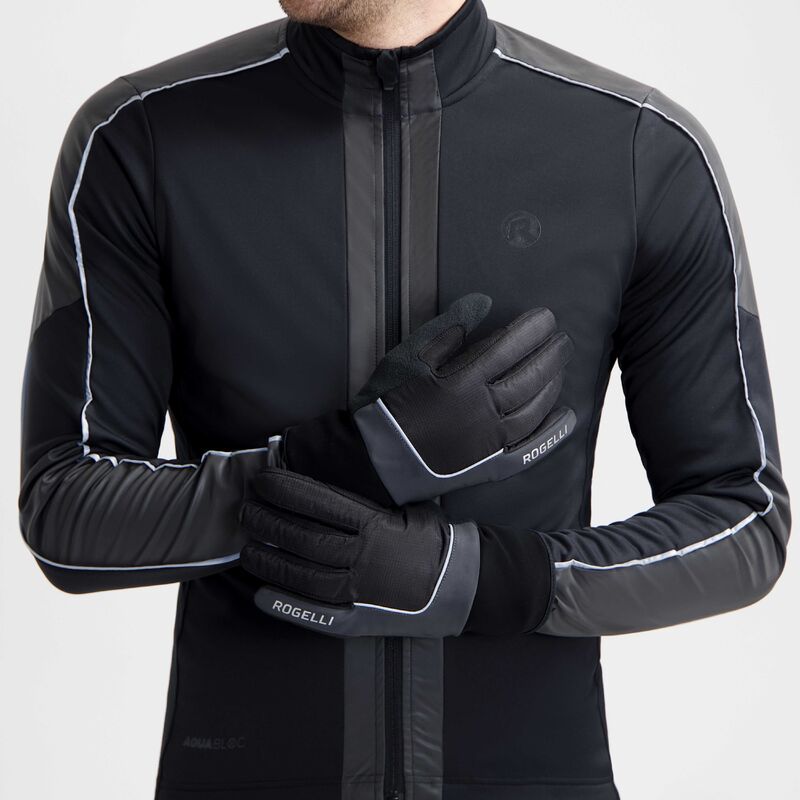 Rogelli winter gloves ESSENTIAL HIVIS fekete kesztyű