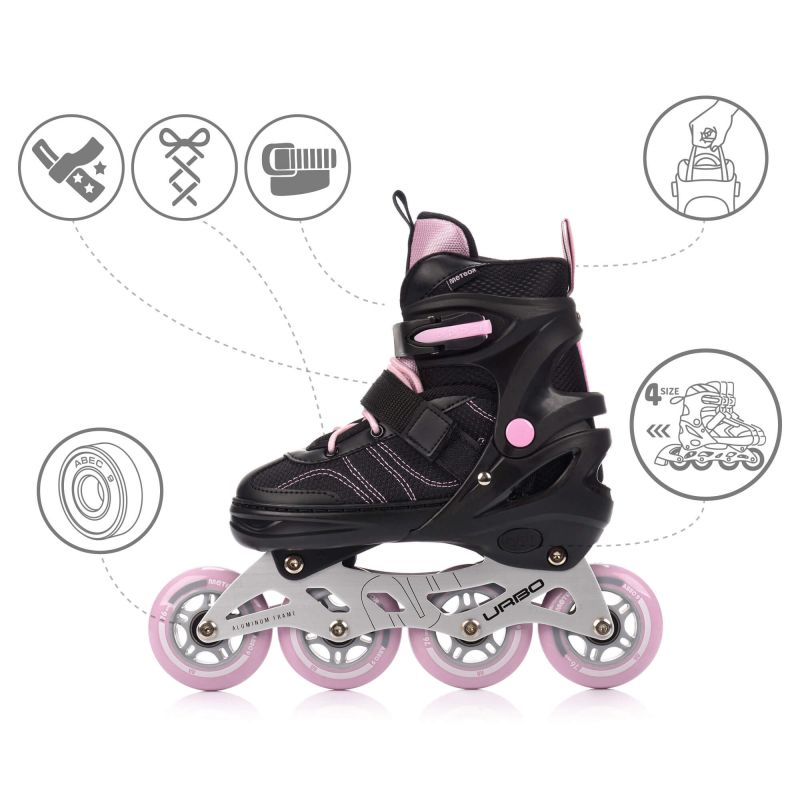 Meteor Roller Skates L 38-41 Urbo Black/Pink