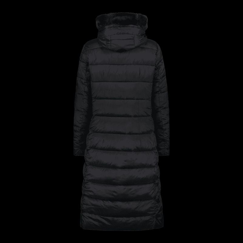 CMP women's long winter coat, insulated with hood, black ( ) fekete dzseki