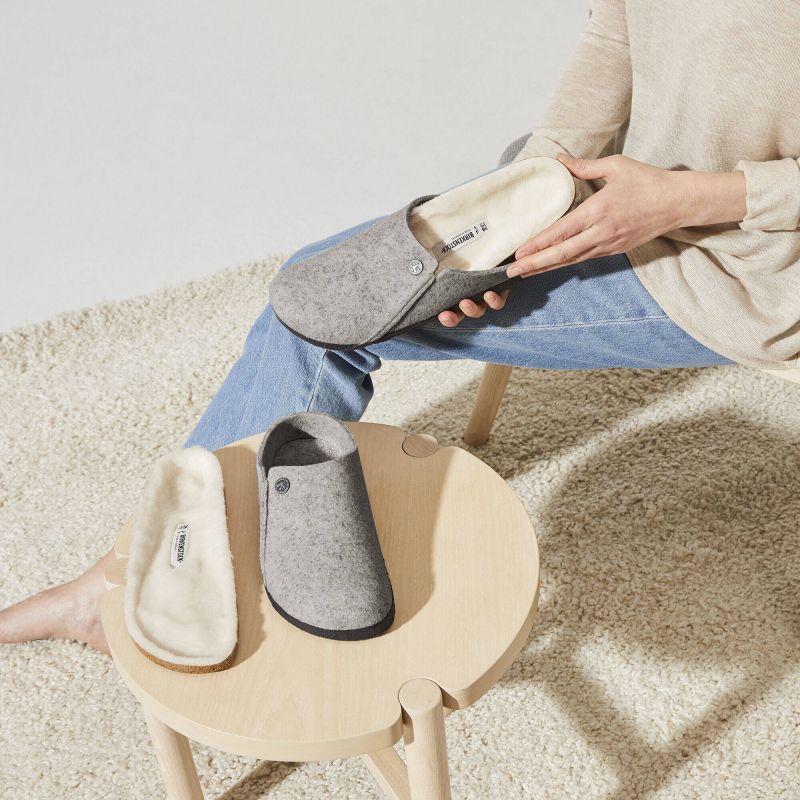 Birkenstock Zermatt Light Gray Wool Felt Insulated Men's/Women's Slippers Regular Wide (1015092) Kiegészítő