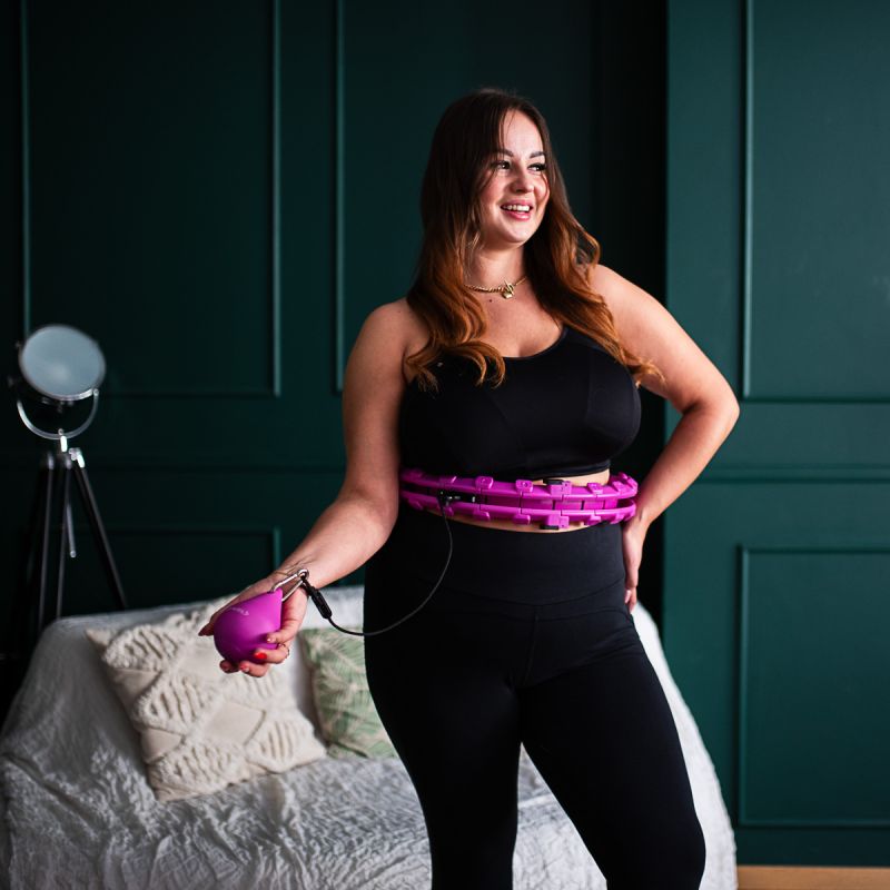 HMS Hula Hop Set Hhw12 Violet With Nuts And Weight + Belt Br163 Black Plus Size fekete póló 17-44-620