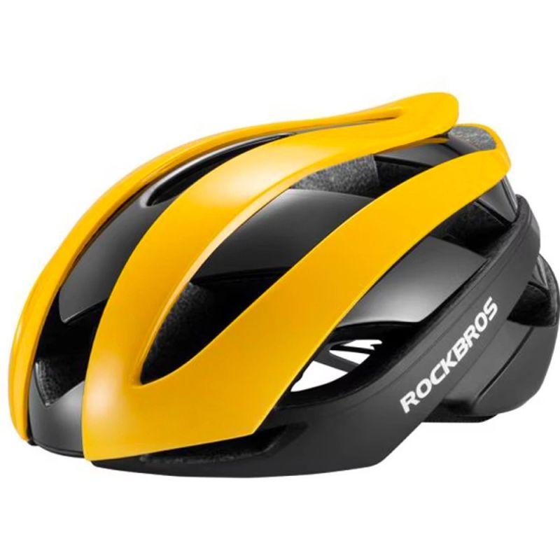 Rockbros 10110004006 bicycle helmet, size M - yellow and black czarny || żółty \ m helmets