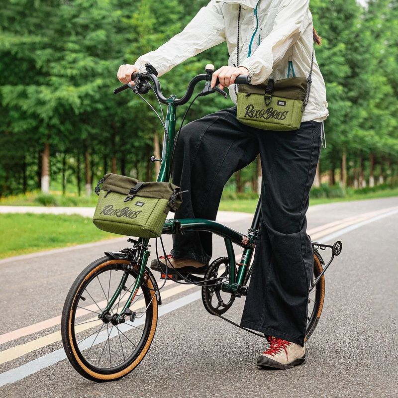 Rockbros W020 Dual-Purpose Front Bag, Bike/Shoulder - Green zöld táska