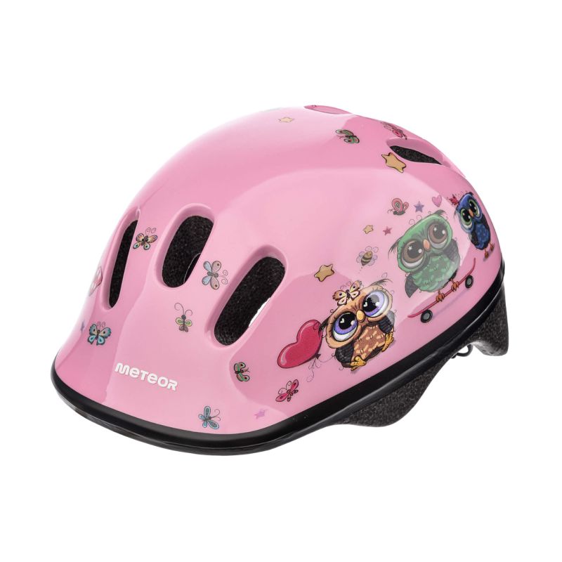 Meteor KS06 S Bike Helmet 48-52 cm Little Owl Pink rózsaszín helmets