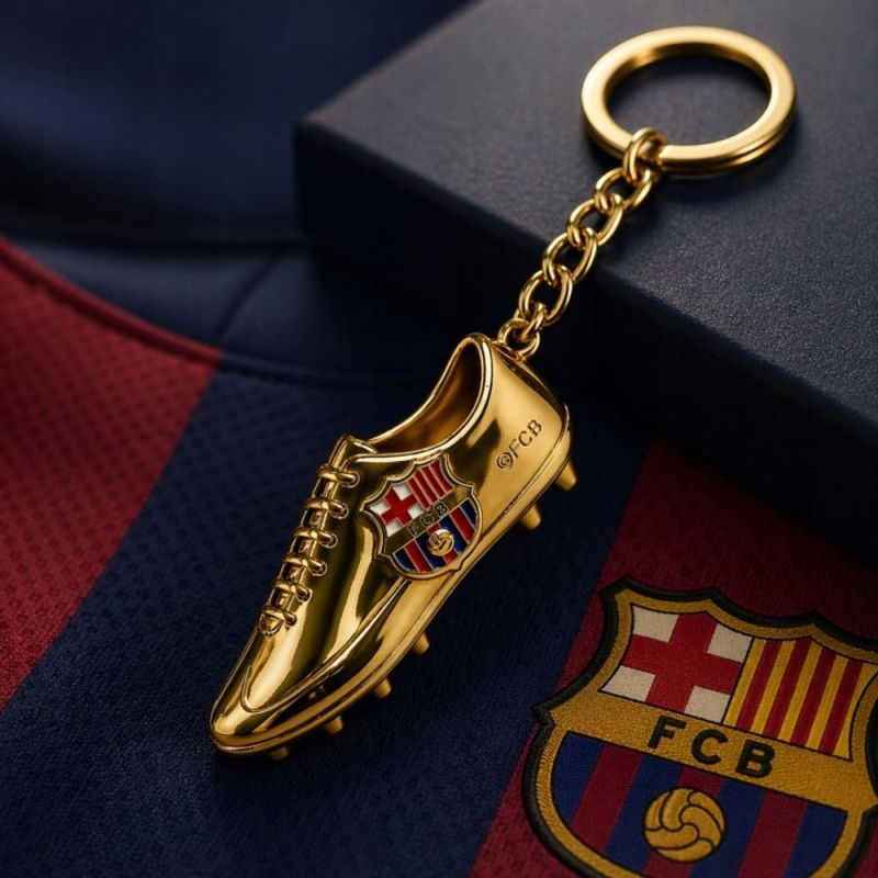 FC Barcelona original licensed keychain in the shape of a golden boot złoty focilabda B7084
