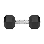 Rebel HEX 2x10 kg rubber-coated cast iron dumbbells ACTIVE edzőfelszerelés RBA-2325-10