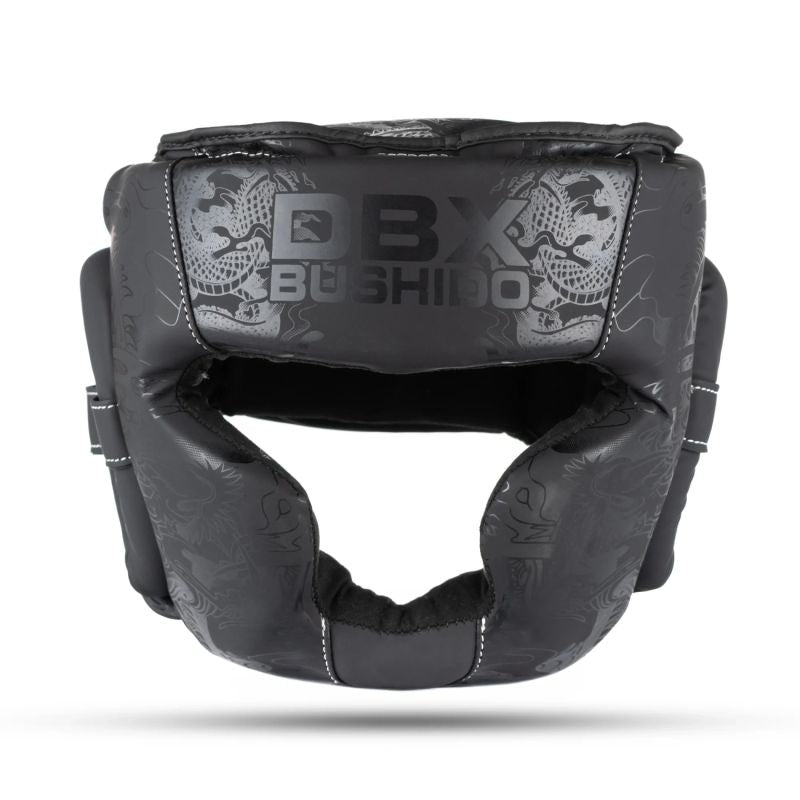 DBX Bushido "Black Dragon" Boxing Sparring Helmet | fekete fejvédő ARH-BlackDragon