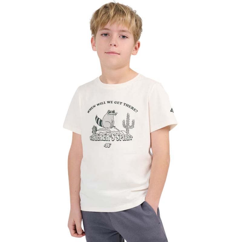 Boy's T-shirt 4F M2815 off- 4FJWSS26TTSHM2815 11S fehér shirts