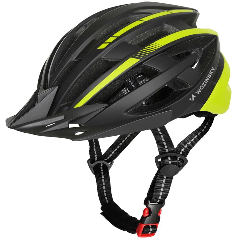 Wozinsky MTB Bike Helmet with Removable Visor and Rear USB Light L - Black and Yellow czarny || żółty védőfelszerelés HT-28VCB-199834