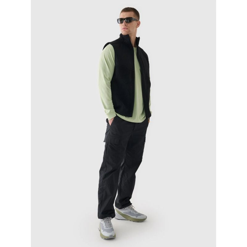 Men's sherpa vest with stand-up collar 4F 4FRAW24TVESM172-20S mellény