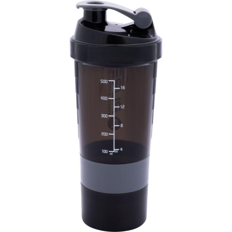 Pure 2 Improve Fitness Shaker Bottle 500ml Black Gray fekete water bottles, nutrients and supplements, training equipment