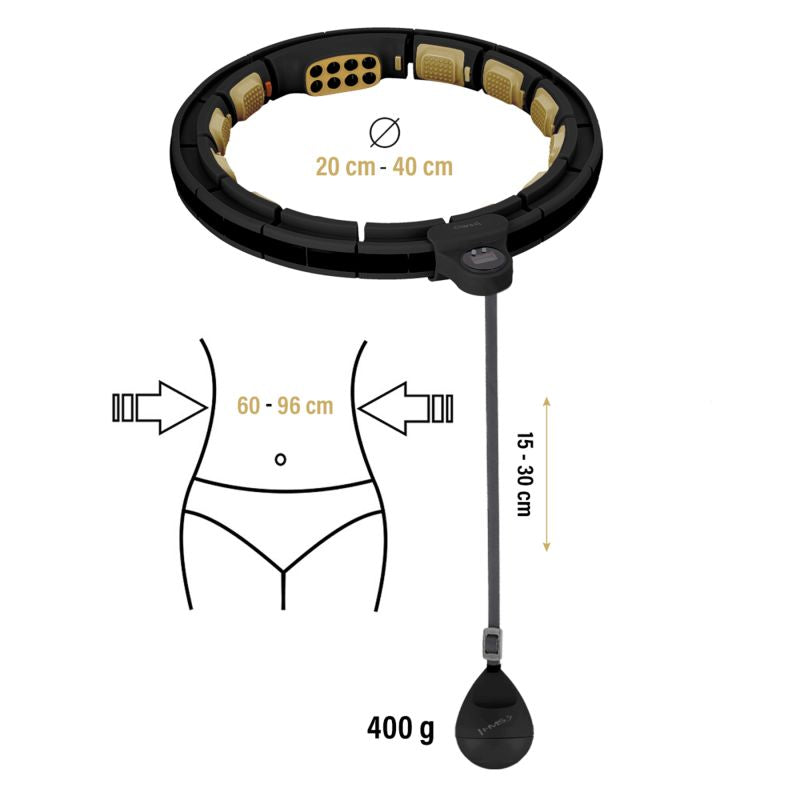 HMS Hhm13 New Hula Hop Black/Gold With Magnets And Weight + Counter arany jibbitz 17-44-574