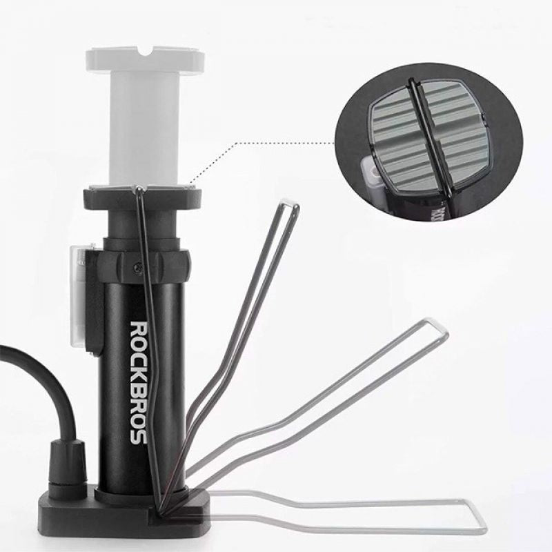 Rockbros 42610002001 Floor Bicycle Pump with Pressure Gauge - Black
