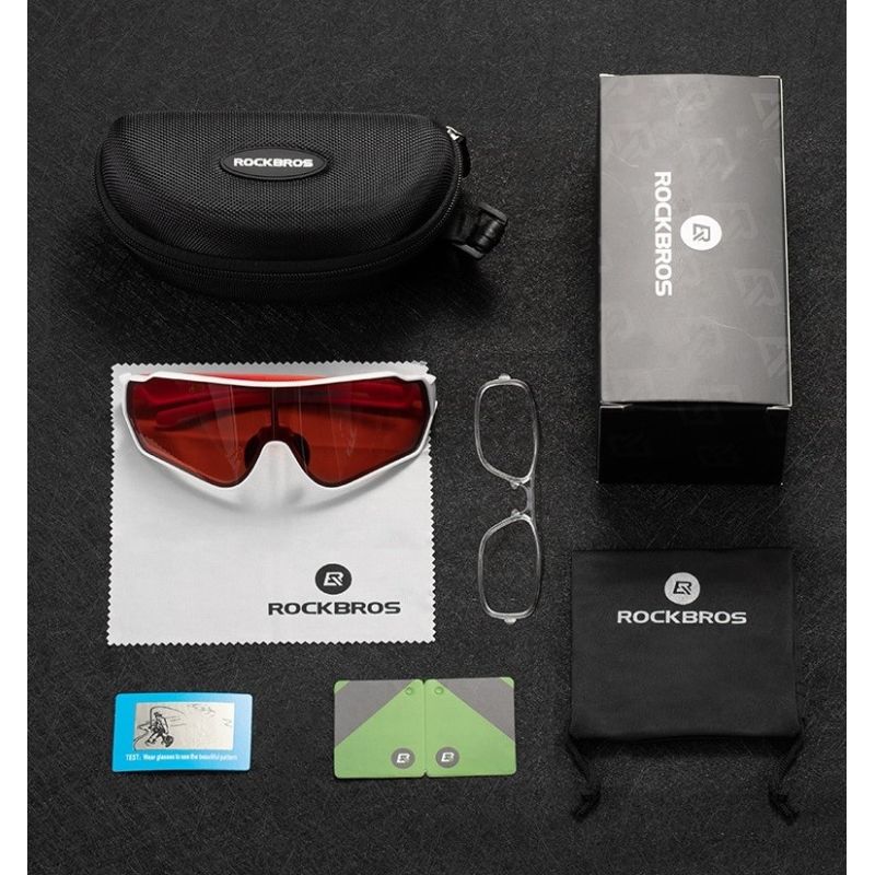 Rockbros sports glasses with photochromic black and piros glasses, training equipment