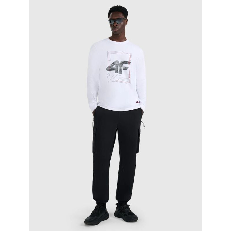 Men's longsleeve regular with print 4F 4FRAW25TLONM606-10S hosszú ujjú póló