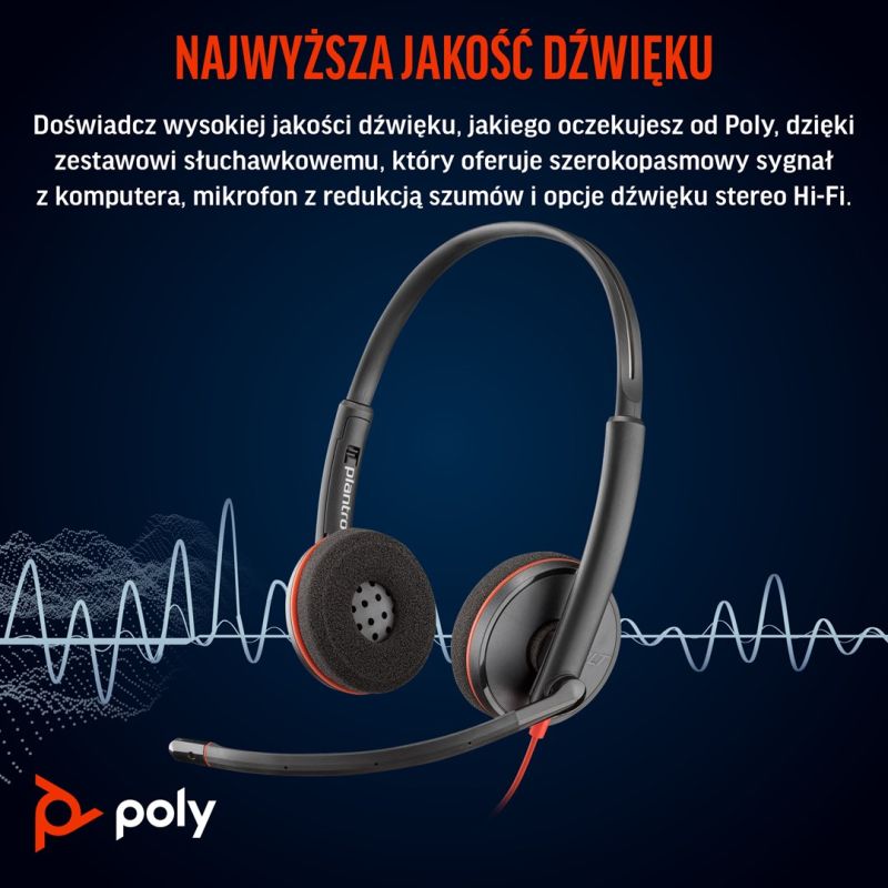 head Poly Blackwire 3220 Stereo USB-C Headset +USB-C/A Adapter (Bulk) kiegészítő 8X228A6