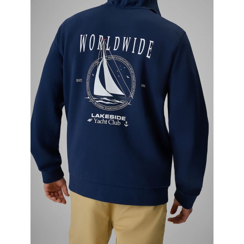 Men's zip-up sweatshirt with hood 4F