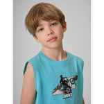 4F Boy's regular sleeveless T-shirt with print póló