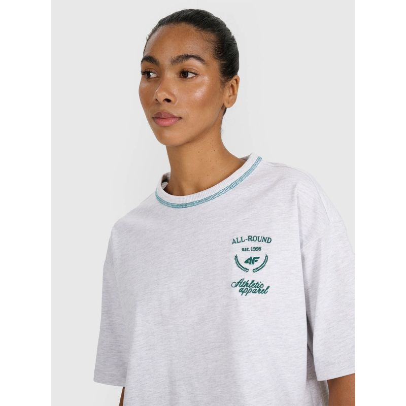 Women's oversize printed T-shirt 4F 4FRSS25TTSHF2979-26M póló