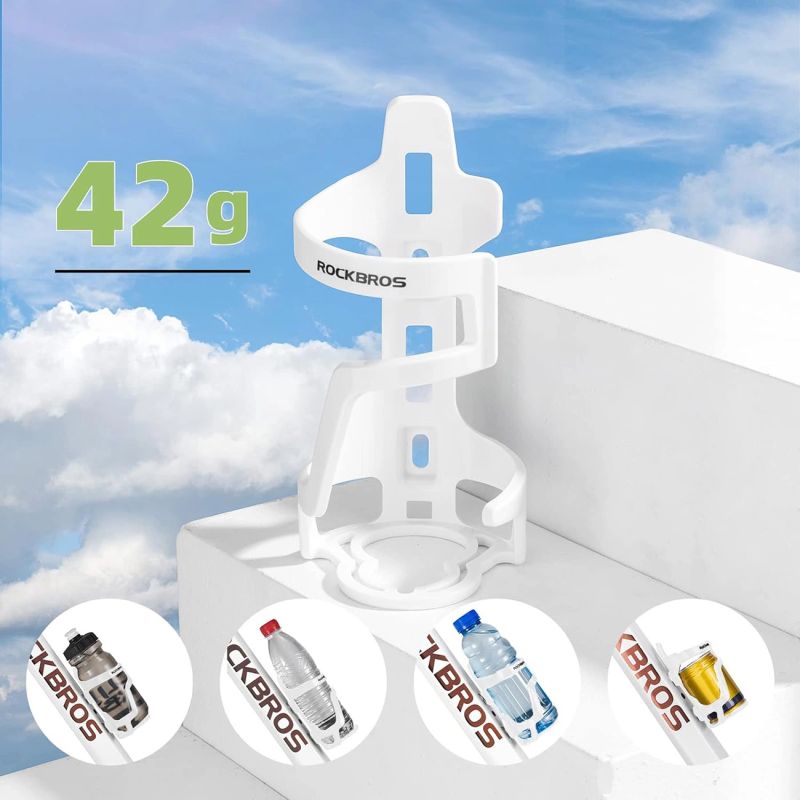 Rockbros 31210012002 bicycle bottle holder - white biały water bottles, training equipment