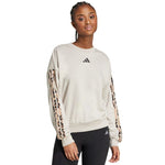 adidas Women's Animal Print 3-Stripes French Terry Sweatshirt Cream JM1836 General