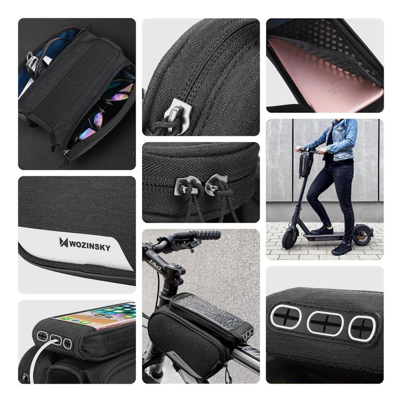 Wozinsky frame bike + detachable phone cover up to 6.5 "1.5l black ( ) fekete táska 304004-50809