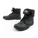 Palladium Women's Baggy Coated High Top Sneakers Fashionable Black fekete utcai cipő
