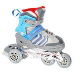 NH18192 4in1 GREY-BLUE SIZE M(34-38) ROLLER SKATES WITH HOCKEY SLEEVE NILS EXTREME kék póló