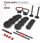 HMS 6-in-1 weight set (barbell, dumbbells and kettlebell) 30kg edzőfelszerelés 17-57-069
