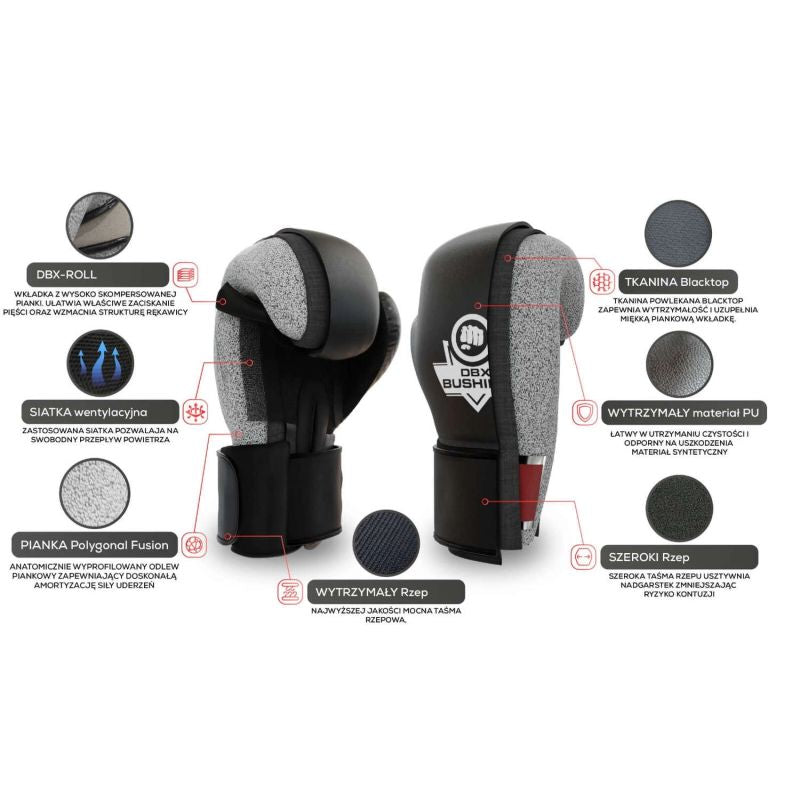 DBX Bushido 10oz Boxing Gloves - Black Master - Valor Series fekete kesztyű