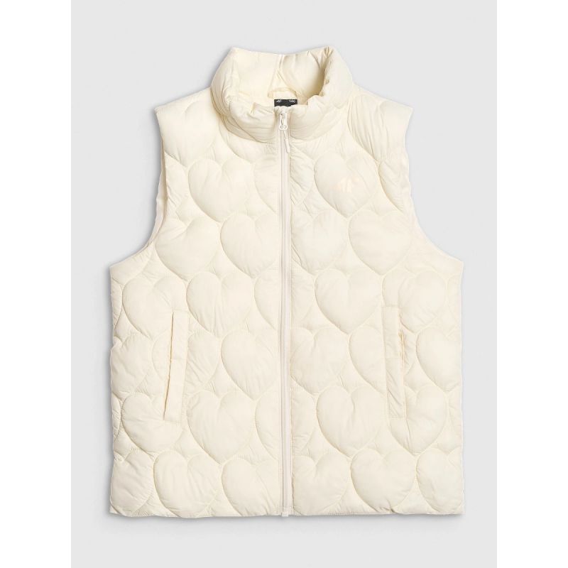 Girls' down vest with synthetic filling 4F 4FJRAW25TVJAF323-11S kabát