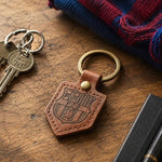 FC Barcelona keychain original licensed leather pennant brązowy kulcstartó BLL7061